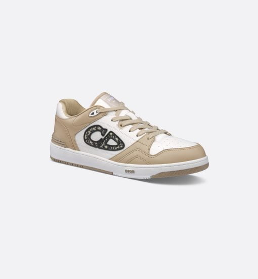 B57 Low-Top Sneaker Beige And White Smooth Calfskin With Beige And Black Dior Oblique Jacquard - 3SN318ZXU_H160