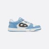 B57 Low-Top Sneaker Light Blue And White Smooth Calfskin With Beige And Black Dior Oblique Jacquard - 3SN318ZXU_H516