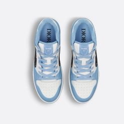 Alternative view of B57 Low-Top Sneaker Light Blue And White Smooth Calfskin With Beige And Black Dior Oblique Jacquard