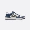 B57 Low-Top Sneaker Navy Blue And White Smooth Calfskin With Beige And Black Dior Oblique Jacquard - 3SN318ZXU_H553