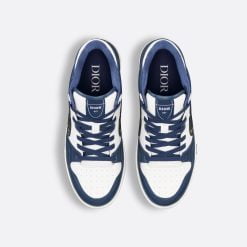 Alternative view of B57 Low-Top Sneaker Navy Blue And White Smooth Calfskin With Beige And Black Dior Oblique Jacquard