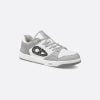 B57 Low-Top Sneaker Dior Gray And White Smooth Calfskin With Beige And Black Dior Oblique Jacquard - 3SN318ZXU_H860