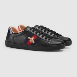 Alternative view of Men's ACE Embroidered Sneaker Black Leather