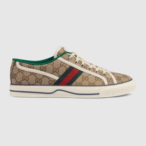 Men's Gucci Tennis 1977 Sneaker Beige And Ebony Original GG Supreme Canvas - 606111 HVK20 9766