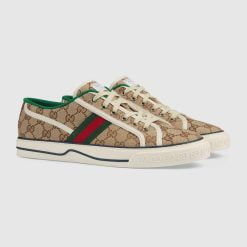 Alternative view of Men's Gucci Tennis 1977 Sneaker Beige And Ebony Original GG Supreme Canvas