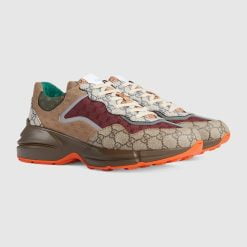 Alternative view of Men's GG Rhyton Sneaker Brick Red Original GG Supreme Canvas