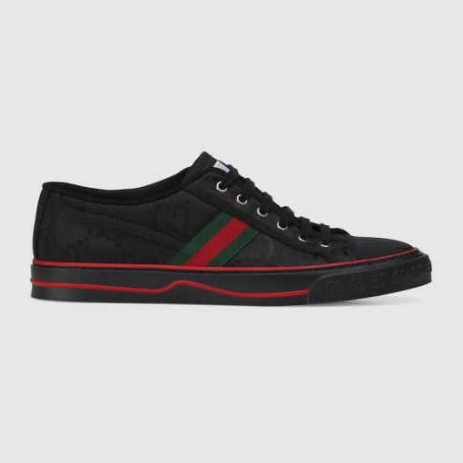 Men's Gucci Off The Grid Sneaker Black GG Nylon Made From ECONYL®— Regenerated Nylon - 628709 H9H70 1072