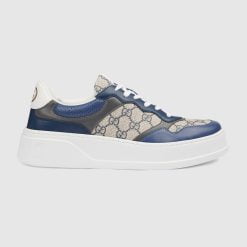 Men's GG Sneaker Beige And Blue GG Supreme Canvas - 669582 UPGB0 4273