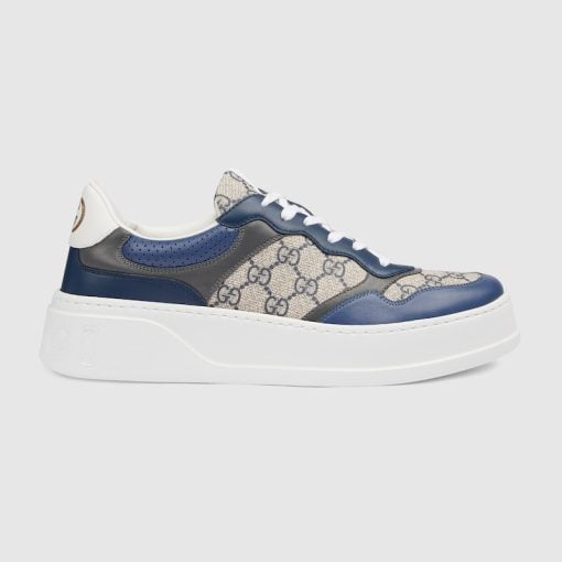 Men's GG Sneaker Beige And Blue GG Supreme Canvas - 669582 UPGB0 4273
