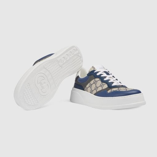 Men's GG Sneaker Beige And Blue GG Supreme Canvas - 669582 UPGB0 4273