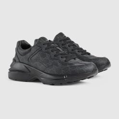 Alternative view of Men's GG Rhyton Sneaker Black GG Supreme Canvas