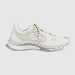 Men's Gucci Run Sneaker White Suede - 749785 AAB62 9144