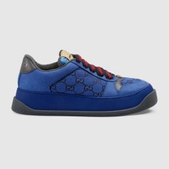 Men's Screener Sneaker Blue And Black GG Canvas - 750048 FAB4C 4246