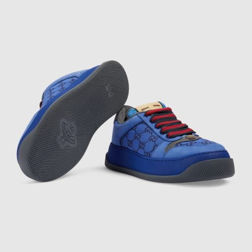 Men's Screener Sneaker Blue And Black GG Canvas - 750048 FAB4C 4246