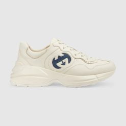 Men's Interlocking GG Rhyton Sneaker Ivory leather - ‎757857 UPG70 9567