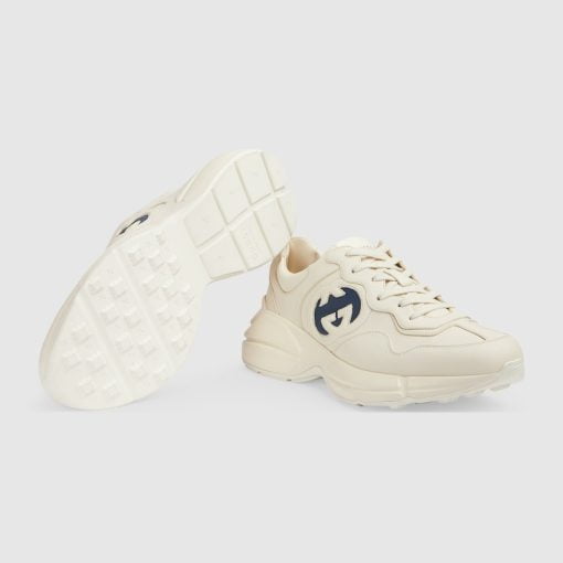 Men's Interlocking GG Rhyton Sneaker Ivory leather - ‎757857 UPG70 9567