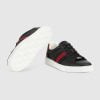 Men's Gucci ACE Sneaker With Web Black Leather - 757892 AACAG 1096