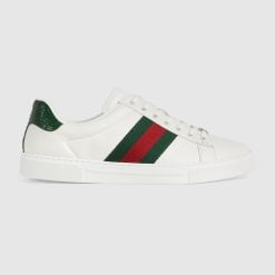 Men's Gucci ACE Sneaker With Web White Leather - 757892 AACAG 9055