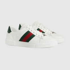 Alternative view of Men's Gucci ACE Sneaker With Web White Leather