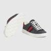 Men's Gucci ACE Sneaker With Web Black GG Supreme Canvas - 760775 FACMZ 1065