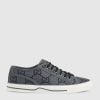 Men's Gucci Tennis 1977 Sneaker Dark Grey And Black GG Ripstop Recycled Polyester - 771461 FACTD 1144
