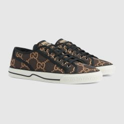 Alternative view of Men's Gucci Tennis 1977 Sneaker Ebony And Beige GG Ripstop Recycled Polyester