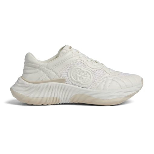 Men's Gucci Ripple Sneaker Off White Leather - 771471 AAC95 9110