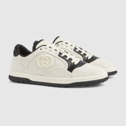 Alternative view of Men's MAC80 Sneaker Black Leather Trim Beige Woven Canvas