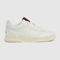 Men's Gucci Re-Web Sneaker White Leather - 786186 AADJ9 9097
