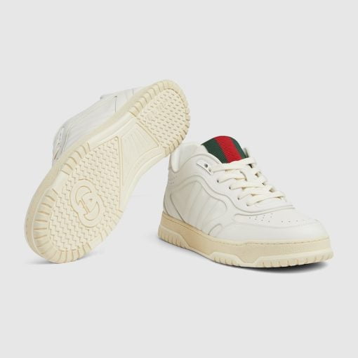 Men's Gucci Re-Web Sneaker White Leather - 786186 AADJ9 9097