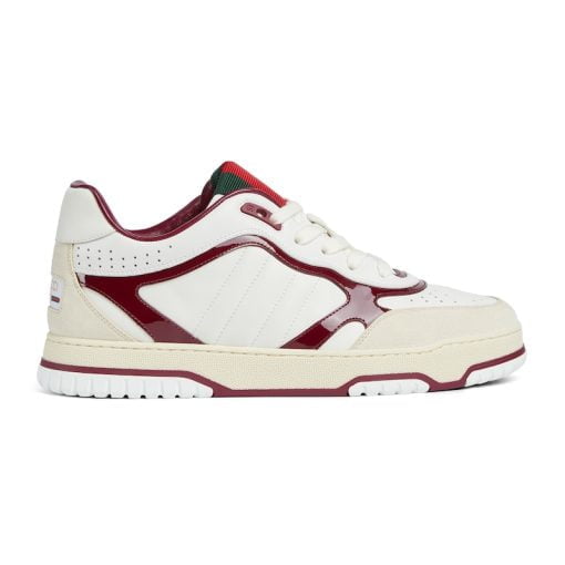 Men's Gucci Re-Web Sneaker Red And White Leather - 786186 AADKA 9570