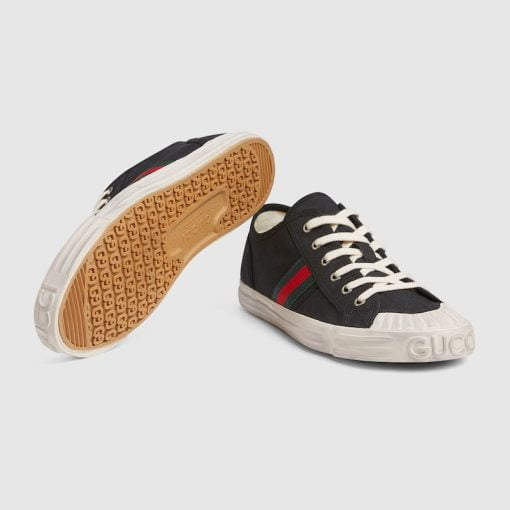 Men's Sneaker With Web Black Cotton Fabric - 786366 FADFS 1052