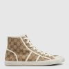Men's GG High Top Sneaker Beige And Ebony Original GG Canvas - 786367 FADFR 9746