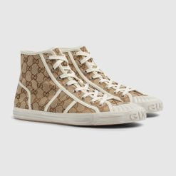 Alternative view of Men's GG High Top Sneaker Beige And Ebony Original GG Canvas