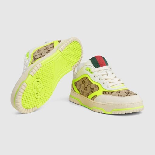 Men's Gucci Re-Web Sneaker Yellow And Ebony Original GG canvas - 787476 AADHW 9562