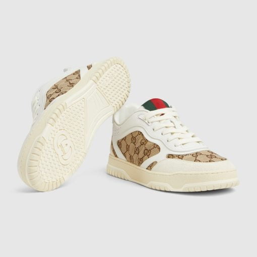 Men's Gucci Re-Web Sneaker Beige And Ebony Original GG Canvas - 787476 AADHW 9573