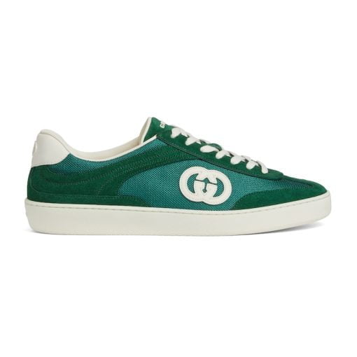 Men's Interlocking GG Sneaker Green Suede - 791742 AADM0 3143