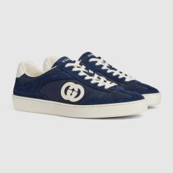 Alternative view of Men's Interlocking GG Sneaker Blue Suede