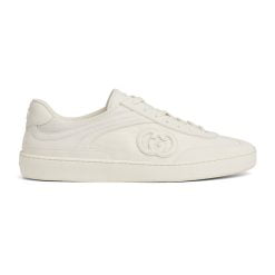 Men's Interlocking GG Sneaker White Suede - 791742 AADM0 9110