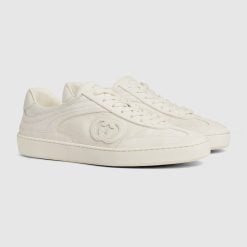 Alternative view of Men's Interlocking GG Sneaker White Suede