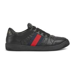 Men's Screener Sneaker Black Leather - 798785 AADU0 1074