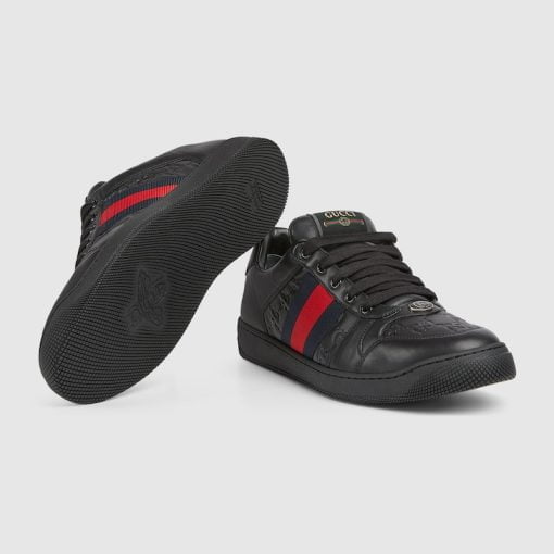 Men's Screener Sneaker Black Leather - 798785 AADU0 1074