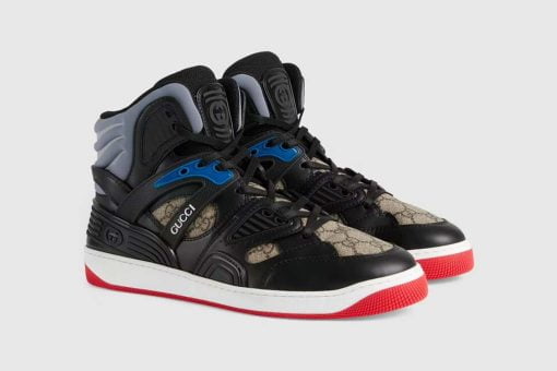 Gucci Basket High Top Black Demetra Beige Ebony Grey - 673077 2SHG0 1066