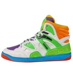 Gucci Basket High Top White Demetra Green Purple Orange Blue - 661310 2SH80 9062