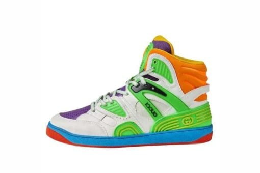 Gucci Basket High Top White Demetra Green Purple Orange Blue - 661310 2SH80 9062