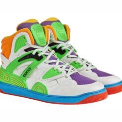 Alternative view of Gucci Basket High Top White Demetra Green Purple Orange Blue