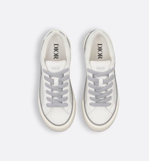 B33 Sneaker Gray Smooth Calfskin And Gray Dior Oblique Jacquard - 3SN303ZDE_H068