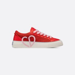 B33 Sneaker Red Smooth Calfskin And Red Dior Oblique Jacquard - 3SN303ZDE_H331