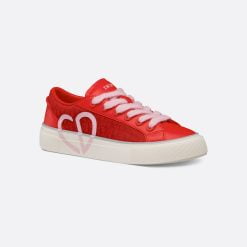 Alternative view of B33 Sneaker Red Smooth Calfskin And Red Dior Oblique Jacquard