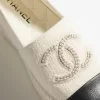 Chanel Espadrilles Wool Ivory Black - W - G45849 B17565 NZB75